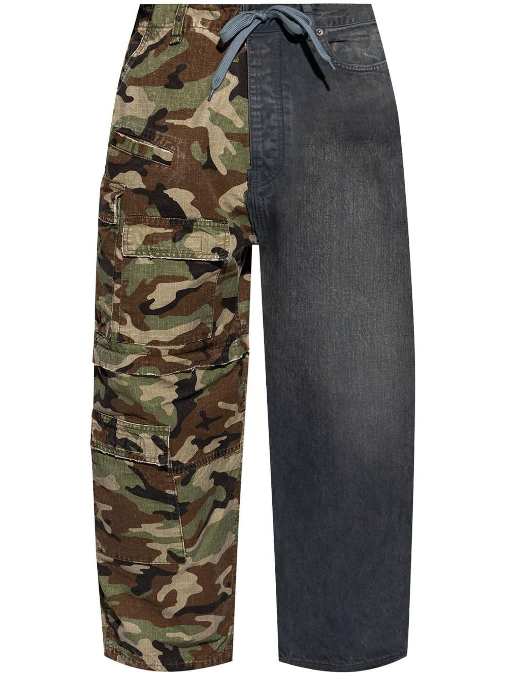Balenciaga Two-tone Mismatched Cotton Trousers in Gray for