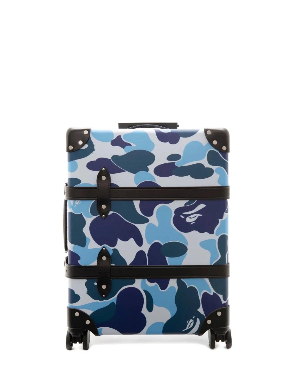 A Bathing Ape X Globe-Trotter Camouflage-Pattern Holdall in Blue