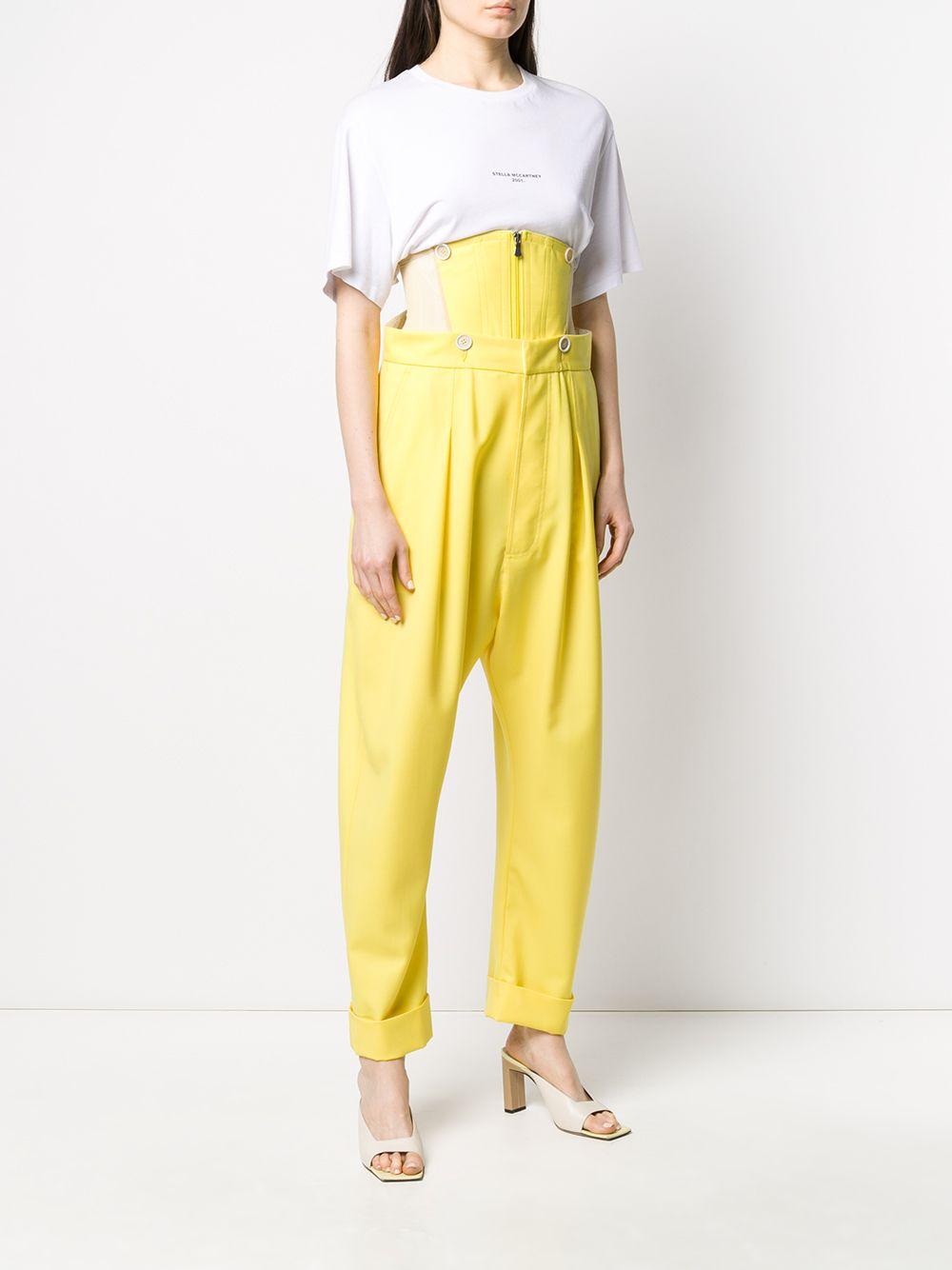 Vivienne Westwood Wool Corset Straight-leg Trousers in Yellow | Lyst
