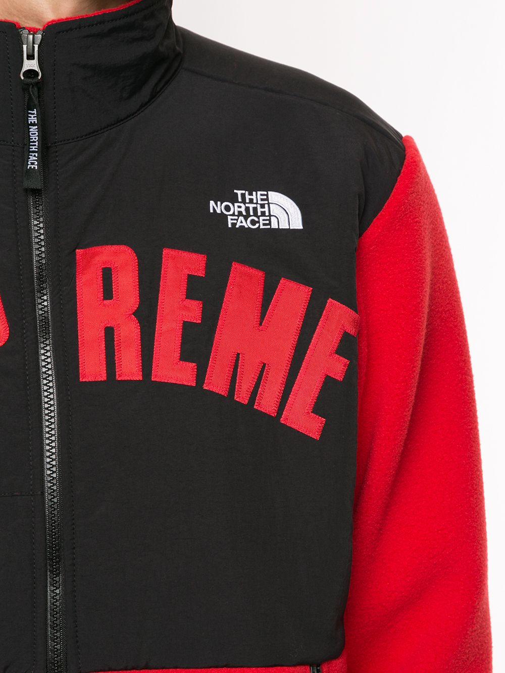 supreme the north face arc logo denali fleece jacket black