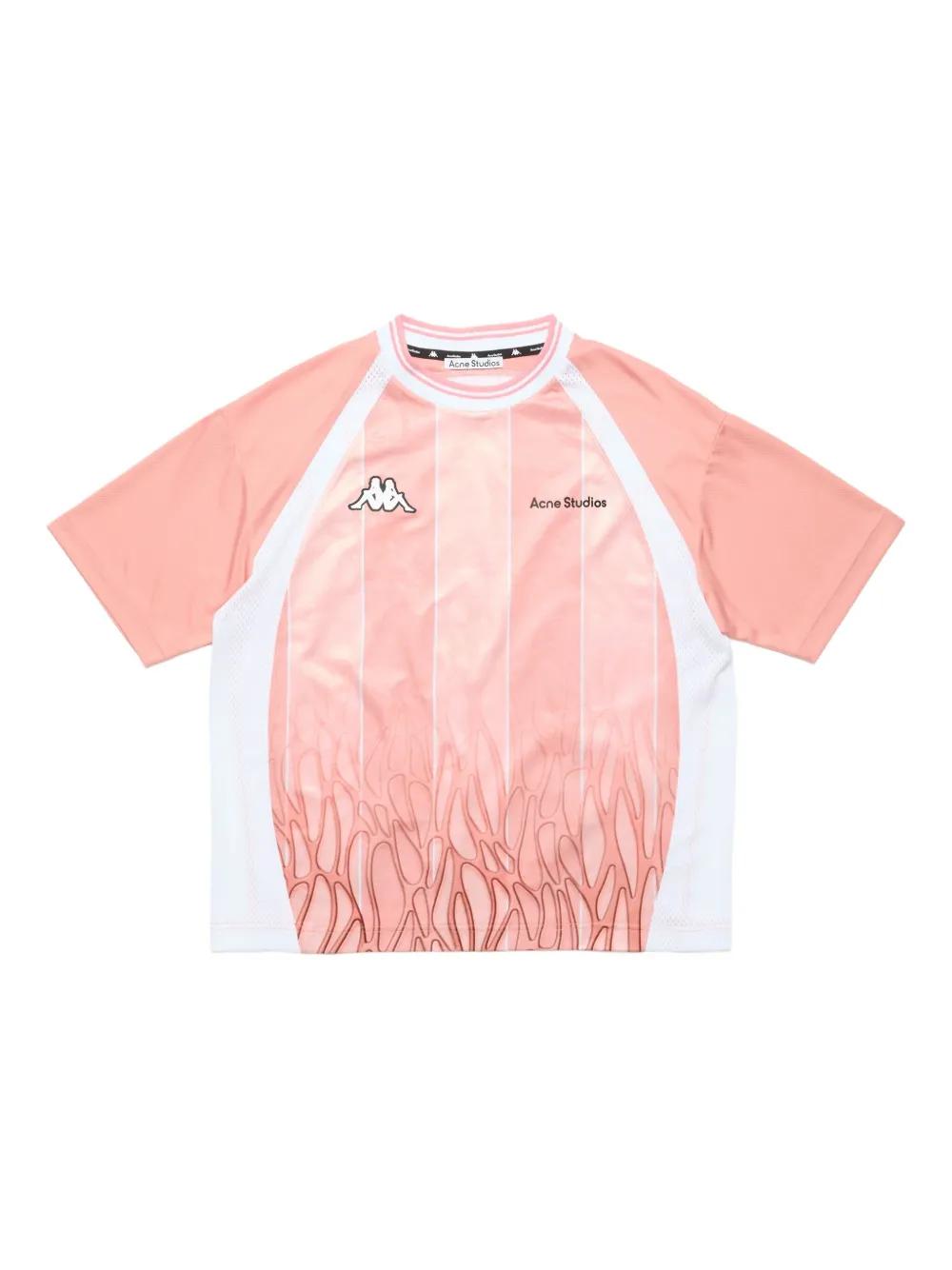 Acne Studios X Kappa Logo T-Shirt in Pink | Lyst