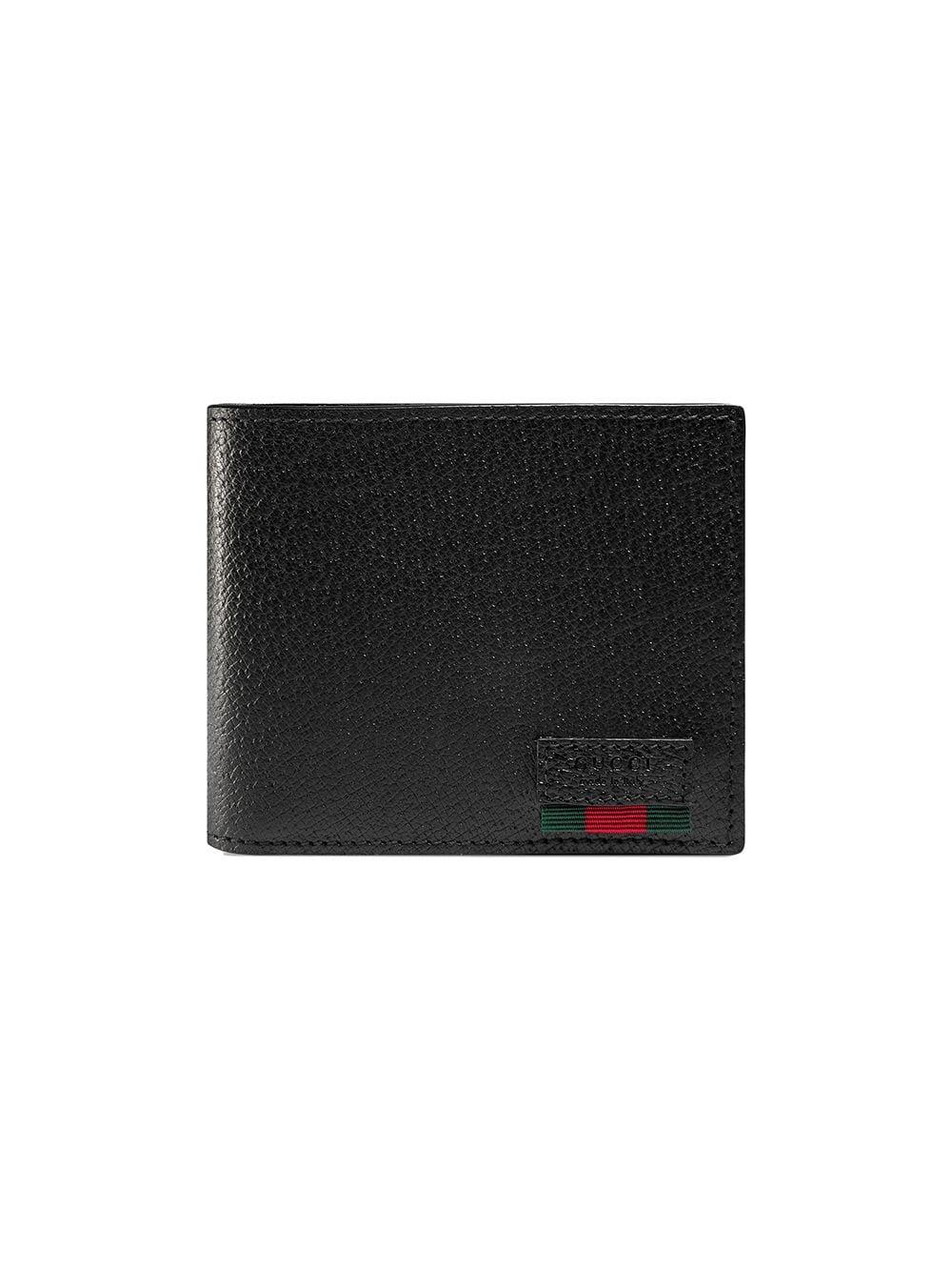 Gucci Bi-fold Wallet With Web in Black for Men | Lyst