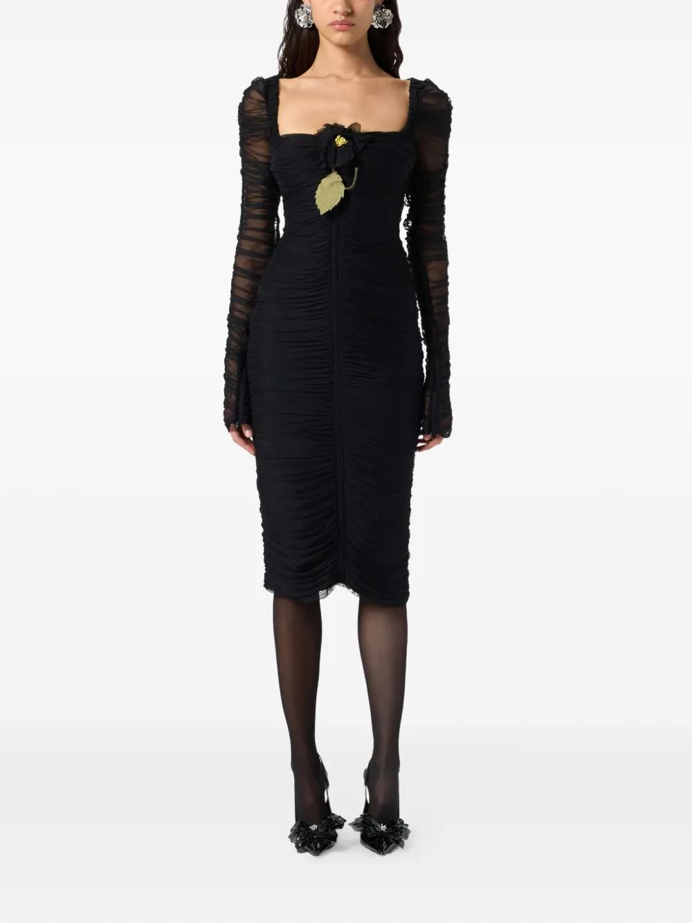 ワンピース BLUMARINE Black Stretch Crepe Dress One-shoulder Dress With Drapes And Sash | Blumarine