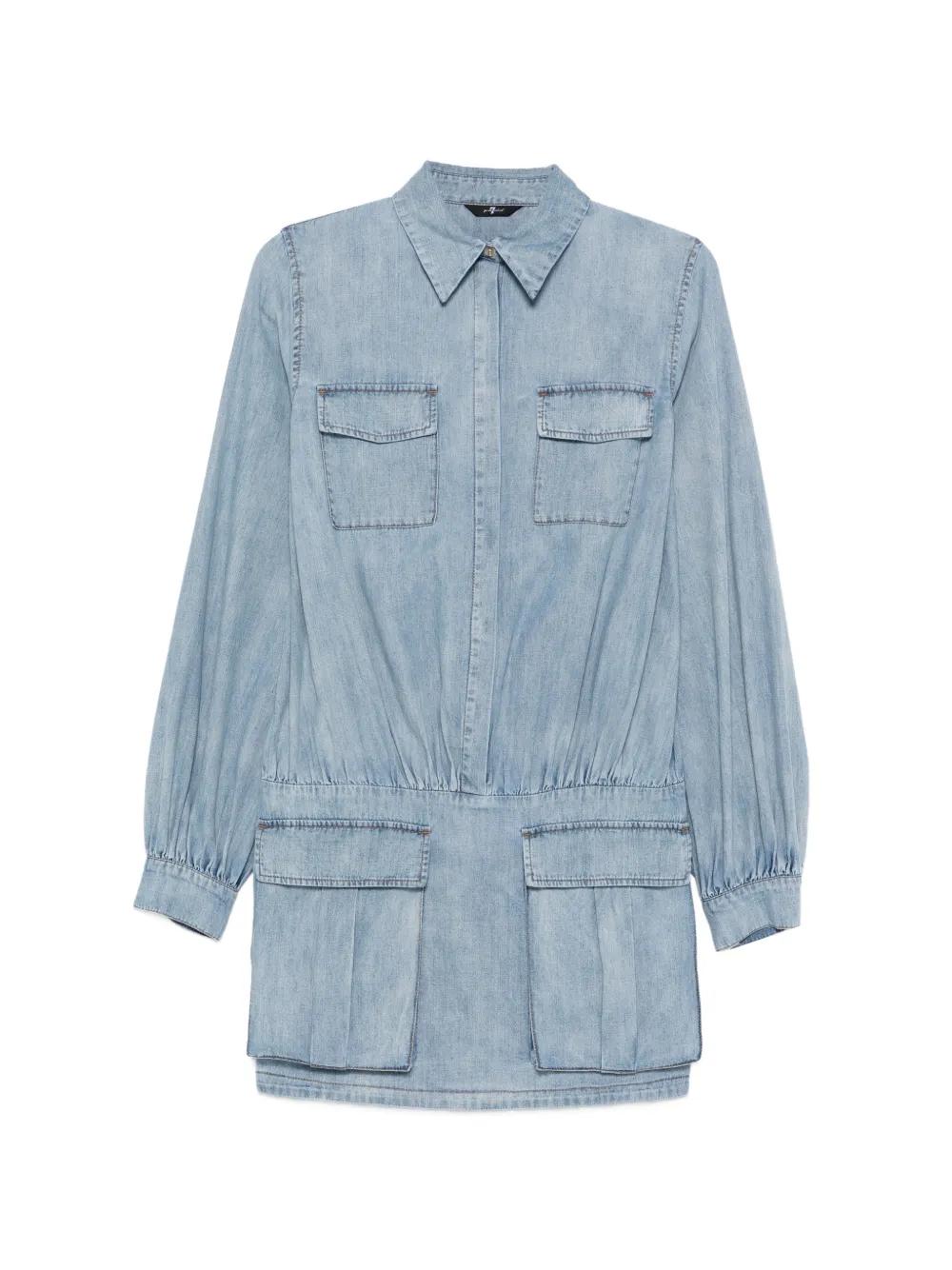 Robe 7 For All Mankind Rayée Bleu Et Blanc - Taille L, Occasion Très Bon état