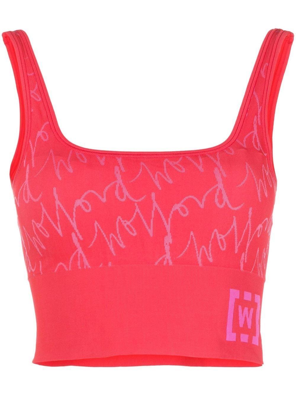 Wolford Logo Print Sports Bra in Pink | Lyst