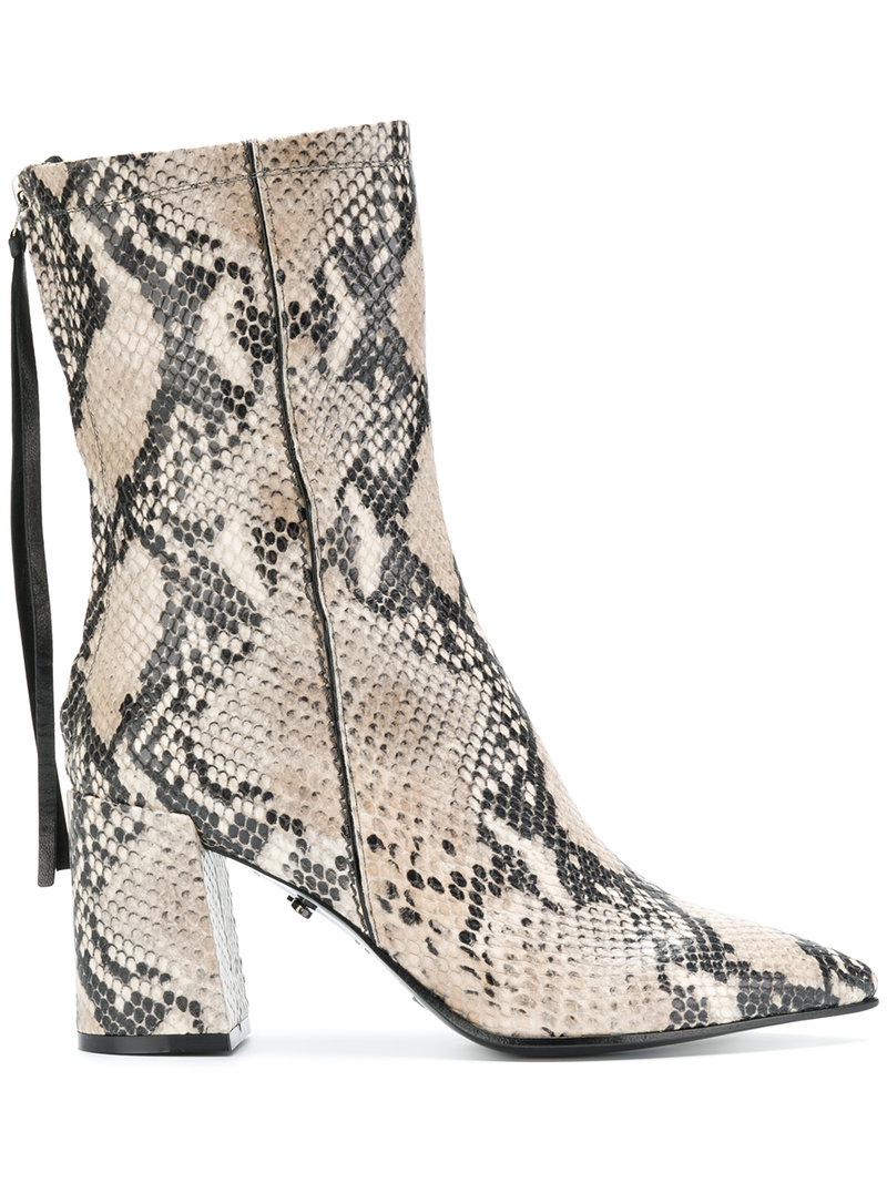 Dorothee Schumacher Leather Snake Effect Boots - Lyst