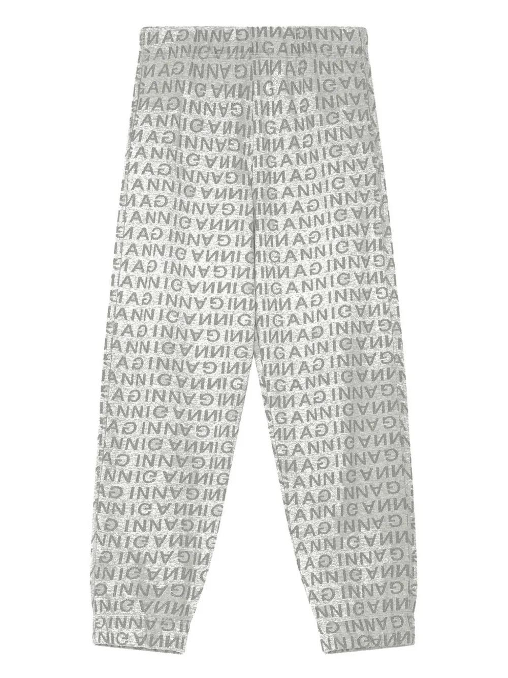 パンツ Ganni Logo embellished track pants grey T3564921 T3564921FW2 Ganni Track pants and sweatpants for Women | Online Sale up