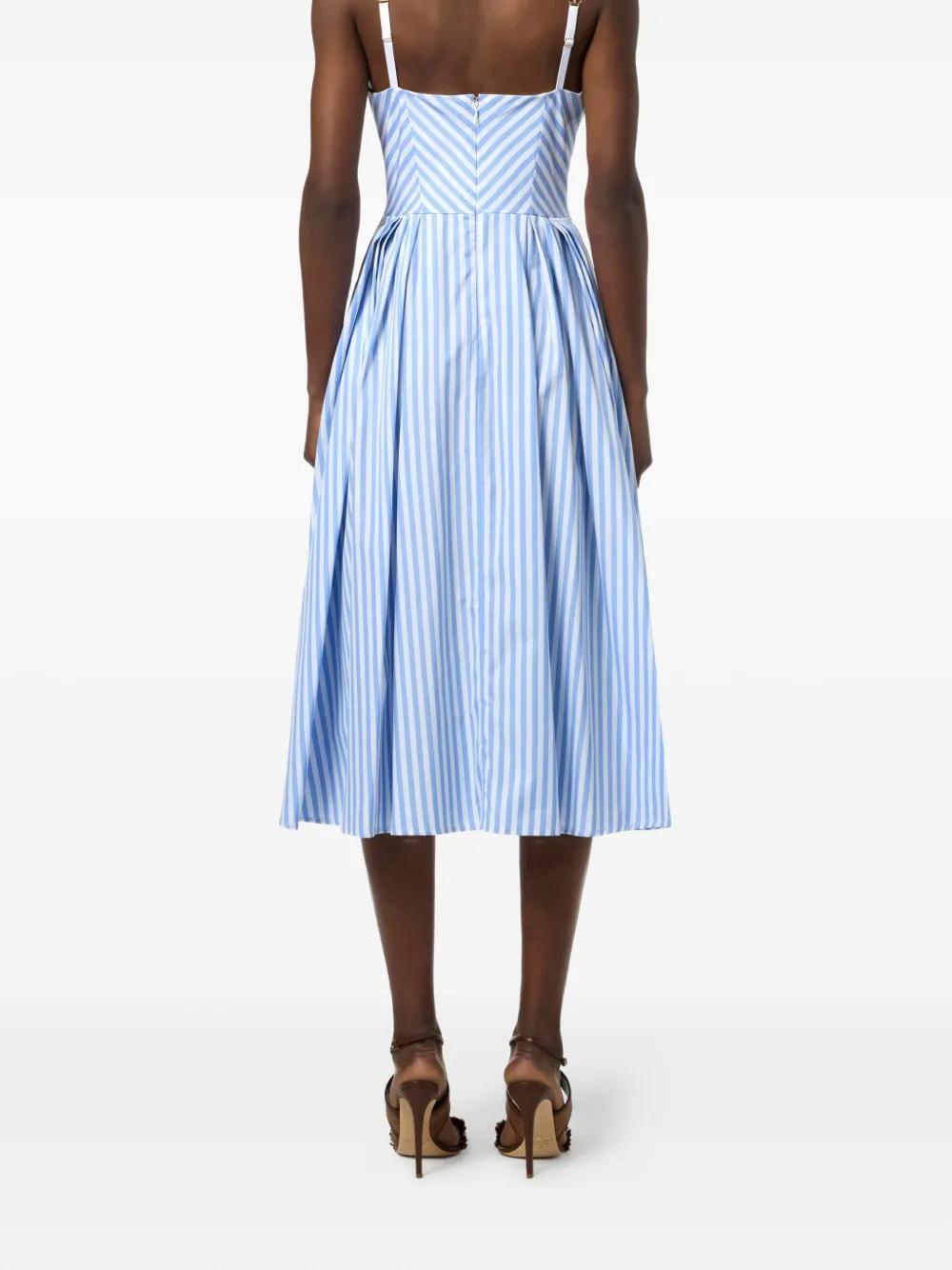 elisabetta franchi dress blue Elisabetta Franchi BlueWhite Lurex Jersey Embroidered Rhombus Maxi Dress S