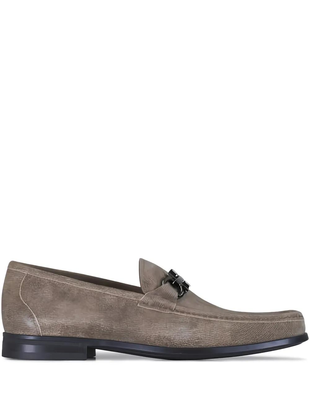 Gray Suede Salvatore Ferragamo Grandioso Suede Loafers  display picture 3