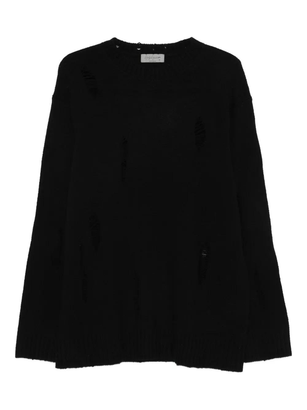 トップス Yohji Yamamoto Wool Black Knit Buy Yohji Yamamoto Pour Homme Round Neck Sweater 'Charcoal