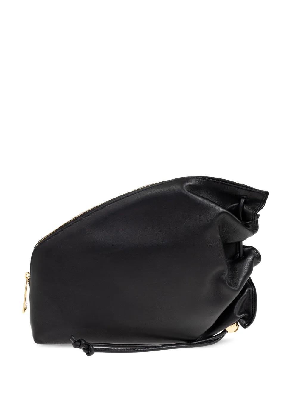 Furla Daisy Gathered Clutch Bag in Black | Lyst