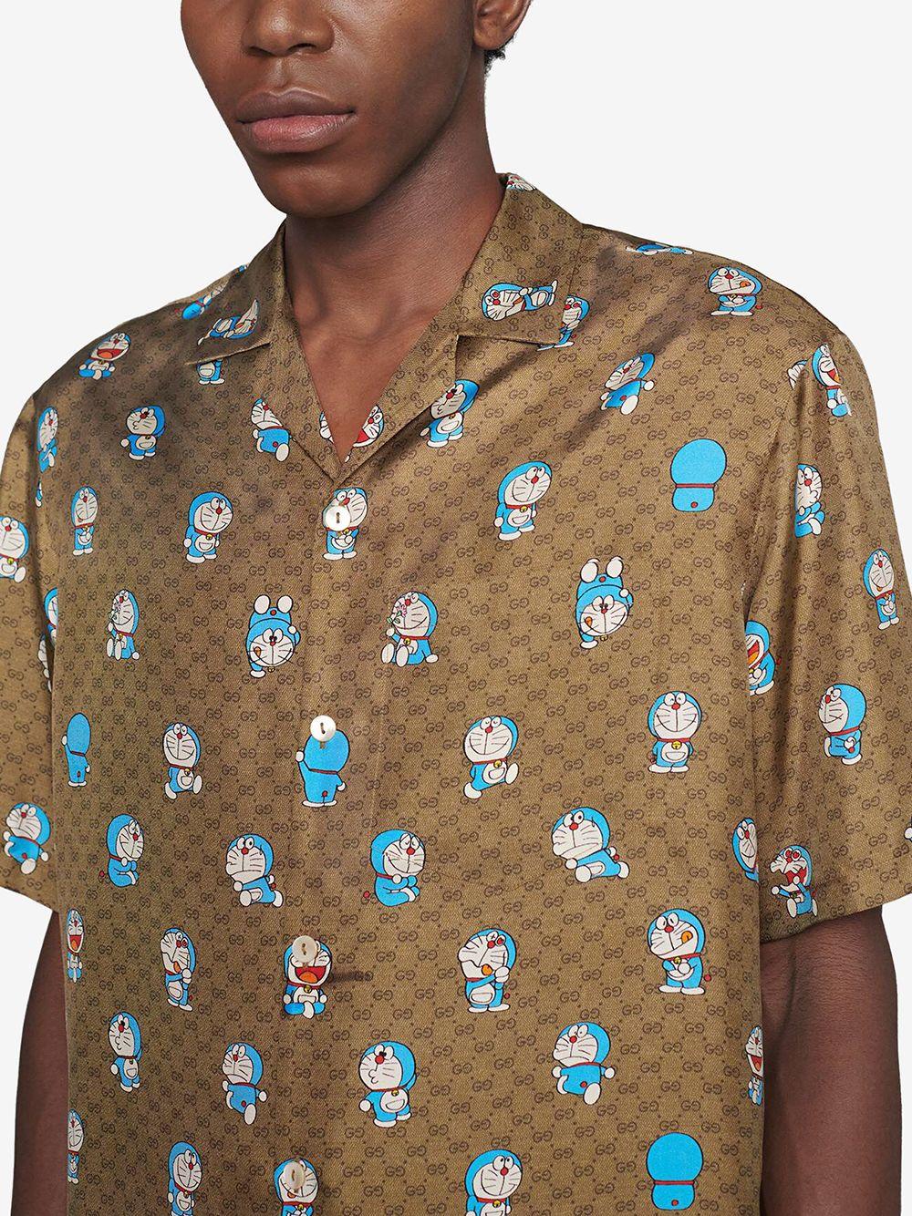 Gucci Silk X Doraemon GG Bowling Shirt 