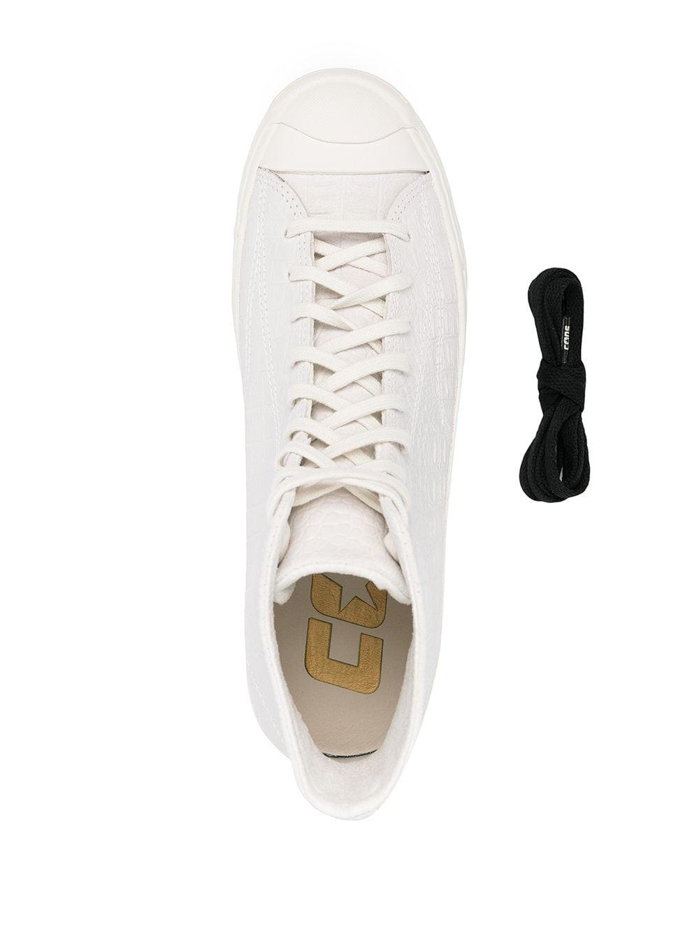 Converse Crocodile-effect High-top Sneakers in White for Men | Lyst