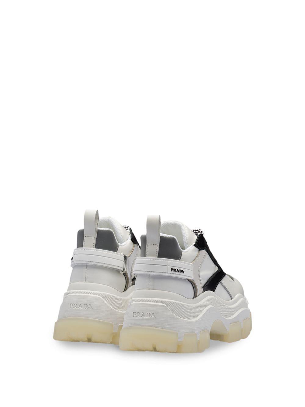 Prada Block Low-top Sneakers in White - Lyst