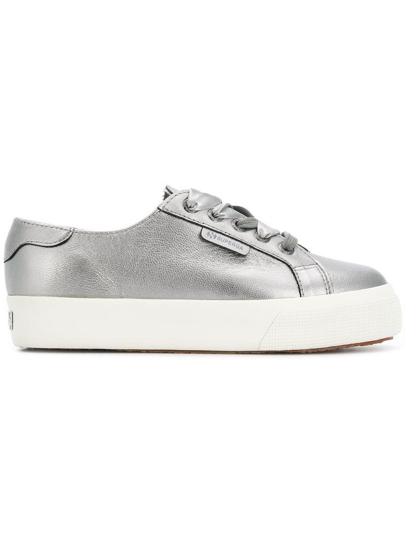 superga metallic platform sneaker