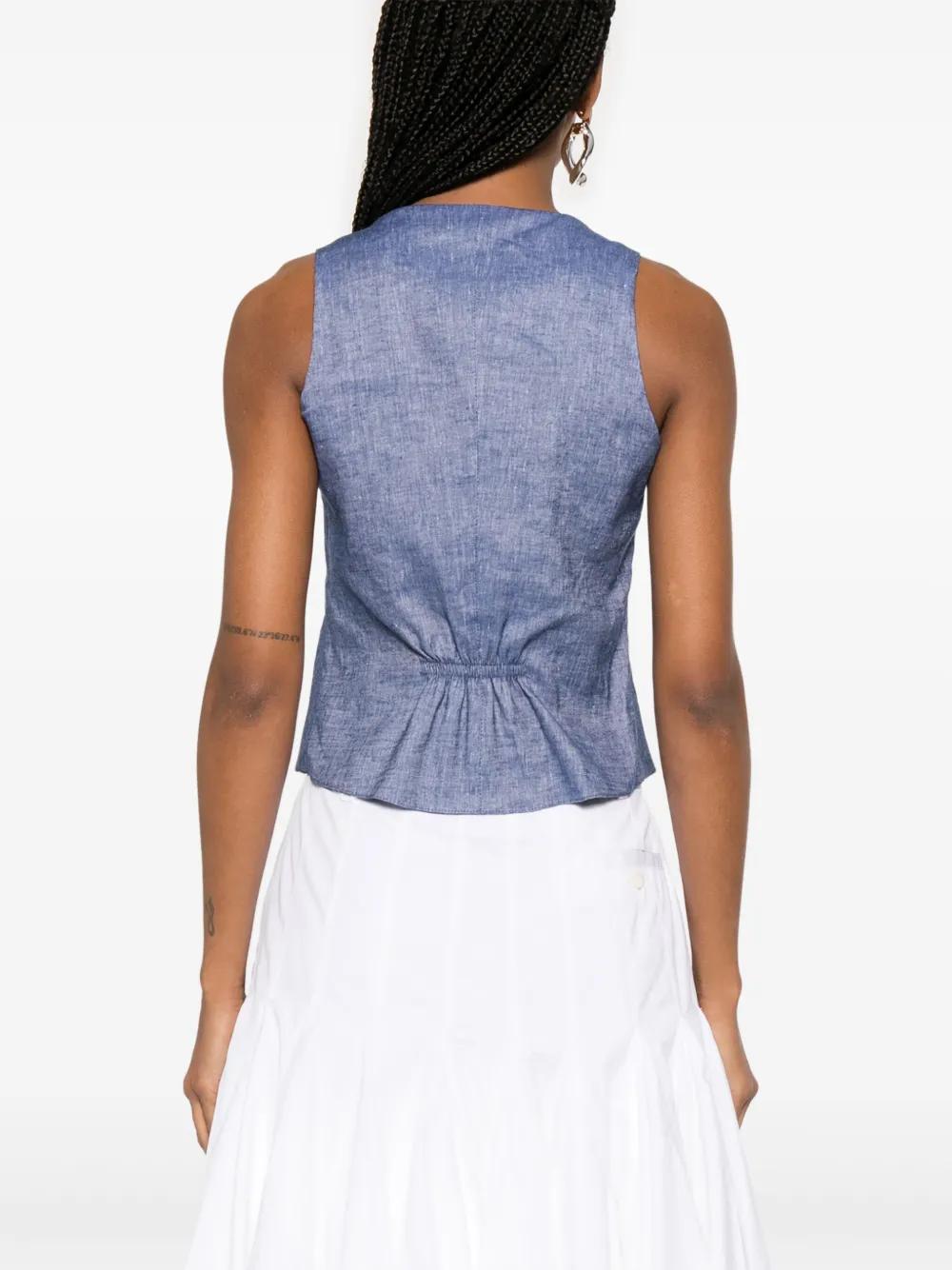 アウターその他 TAGLIATORE Woman Waistcoat Blue GISELLEH40017R B1106 Tagliatore Gaelle Waistcoat in Blue | Lyst