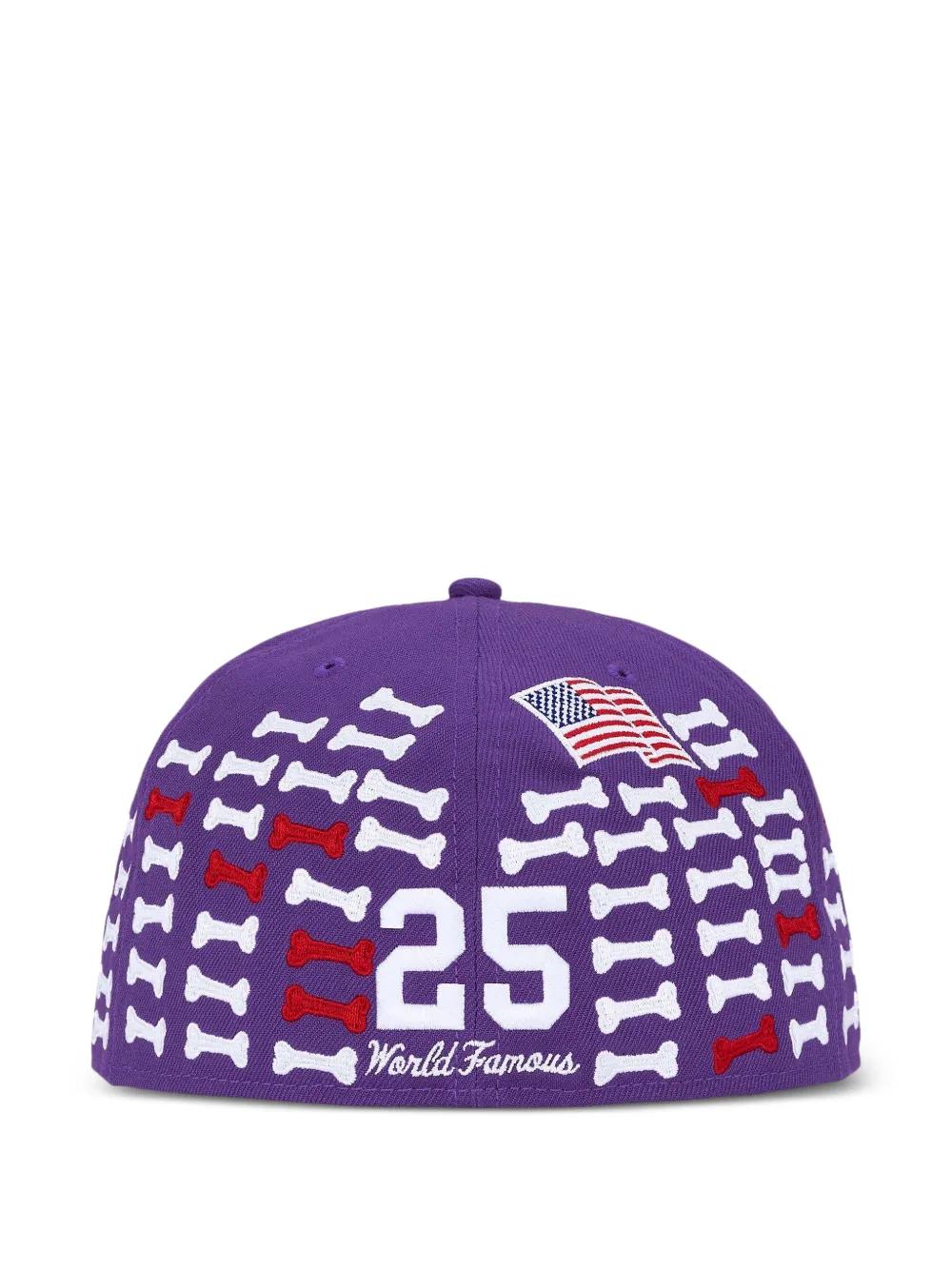 Supreme X New Era Bones-Motif Logo-Embroidery Baseball Cap in