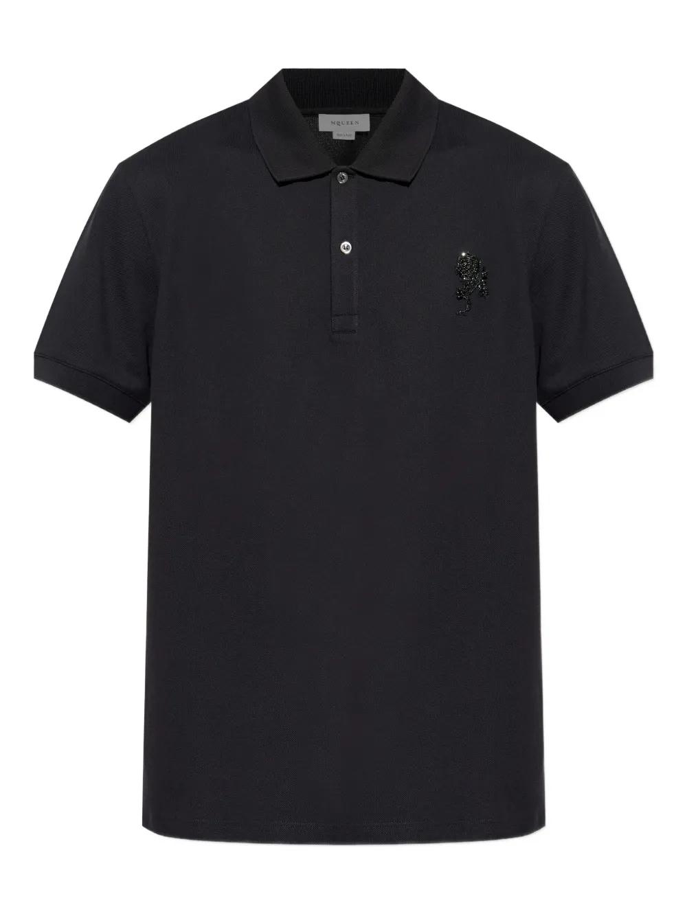Tシャツ・カットソー alexander mcqueen Logo embroidery polo shirt Alexander McQueen embroidered-logo Polo Shirt | Black | FARFETCH