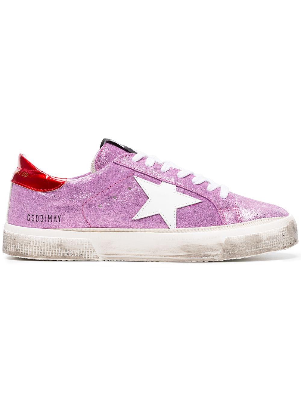 golden goose sneakers pink glitter