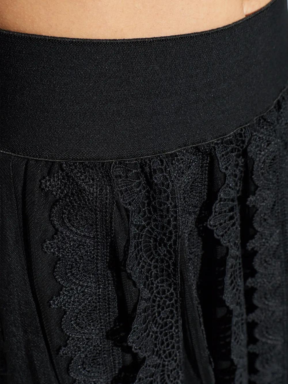 Jupe midi imprimé 'fleurs' - Noir/Blanc - - 7.00