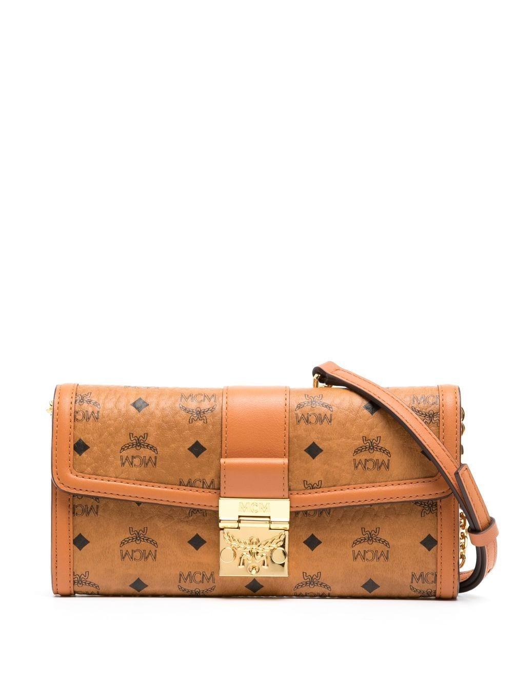 MCM Tracy Crossbody Wallet in Brown | Lyst