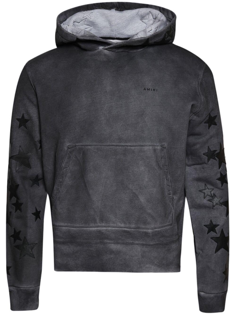 Amiri Star-patch Cotton Hoodie in Gray for Men | Lyst