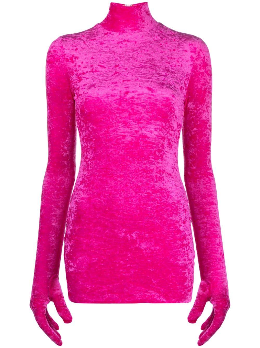 velvet glove sleeve dress