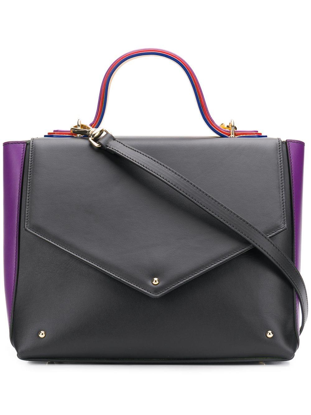 Sara Battaglia Leather Square Shaped Bag in Black Lyst