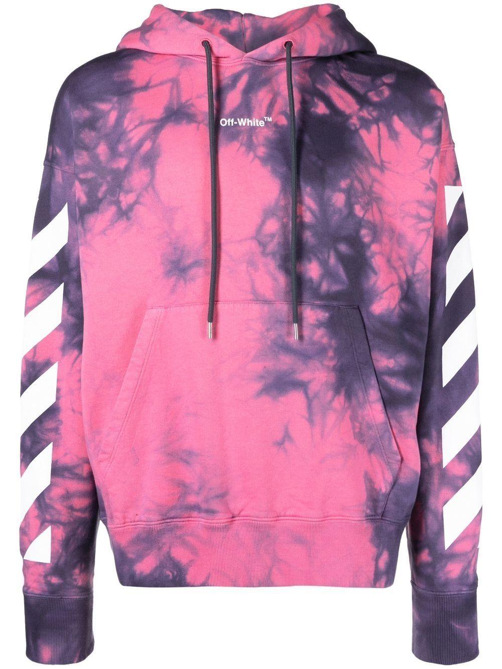 Off White c o Virgil Abloh Diag Arrow Tie Dye Skate Fit Hoodie Pink for Men Lyst Canada