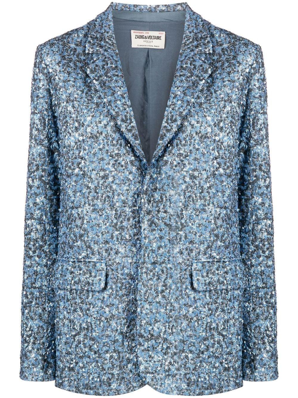 Zadig & Voltaire Vanille Sequin-embellished Blazer in Blue | Lyst