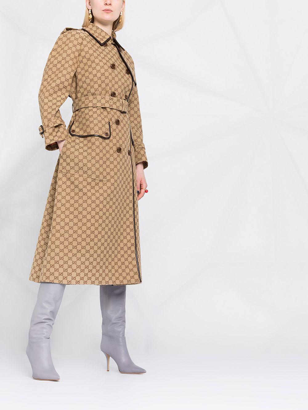 Gucci GG Pattern Trench Coat in Natural | Lyst
