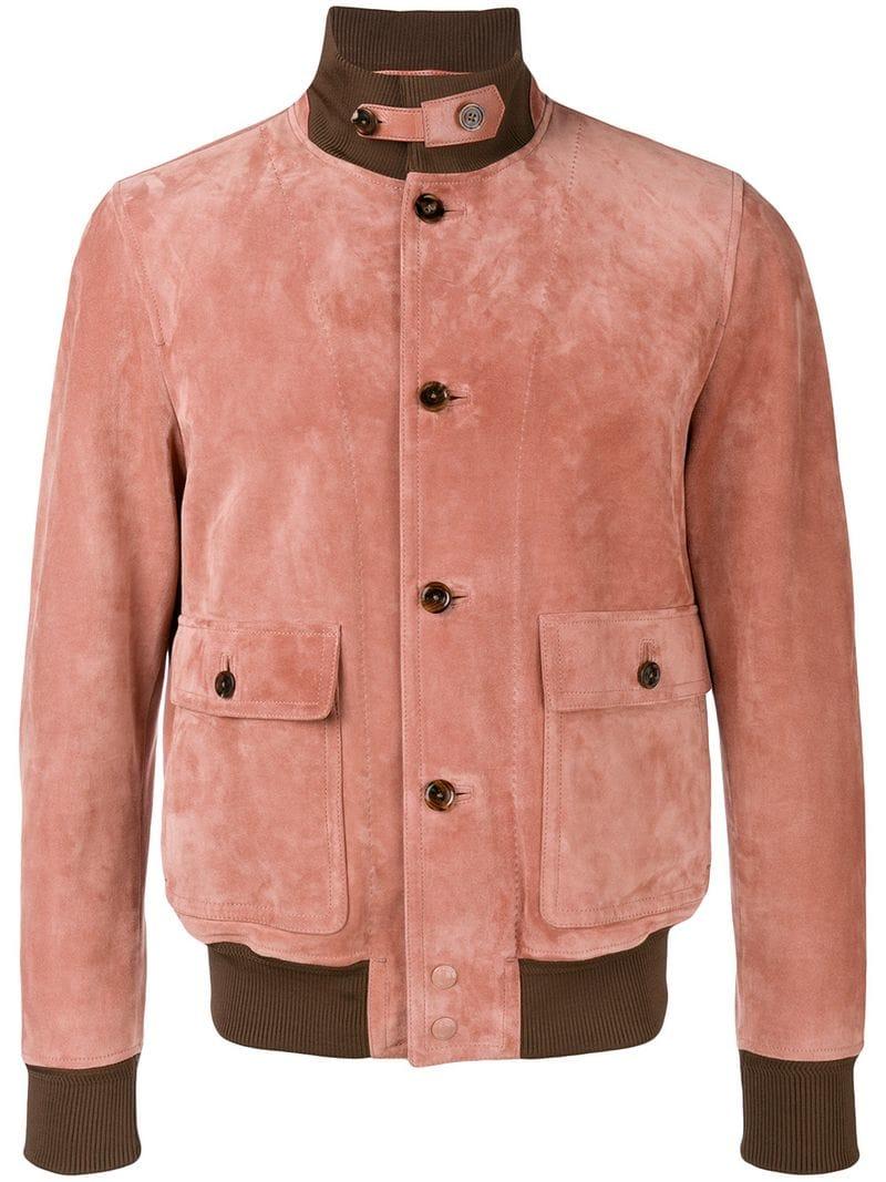 Tom Ford Fitted Bomber Jacket in Pink for Men | Lyst Canada