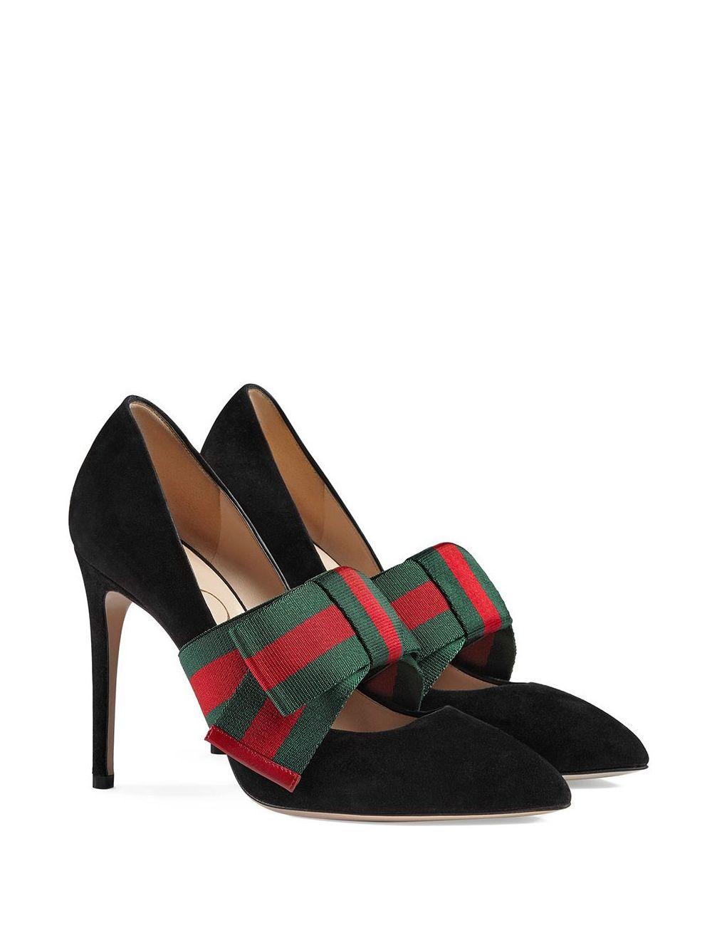 gucci black heels with bow