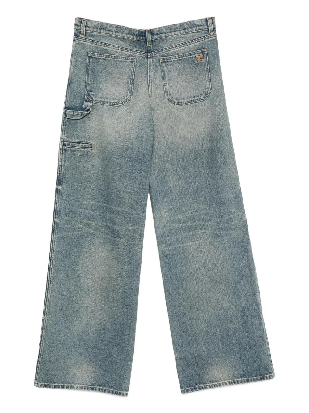 【Courreges】 Button-downストレートジーンズ Button-down straight jeans in grey - Courreges | Mytheresa