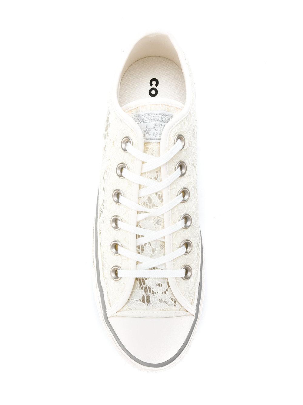 Baskets en dentelle à semelle plateforme Converse en coloris Blanc | Lyst