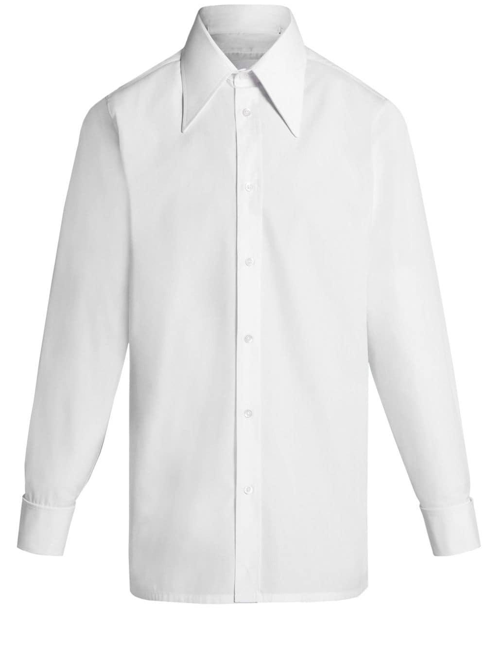 Maison Margiela Straight-point Collar Cotton Shirt in White for Men | Lyst