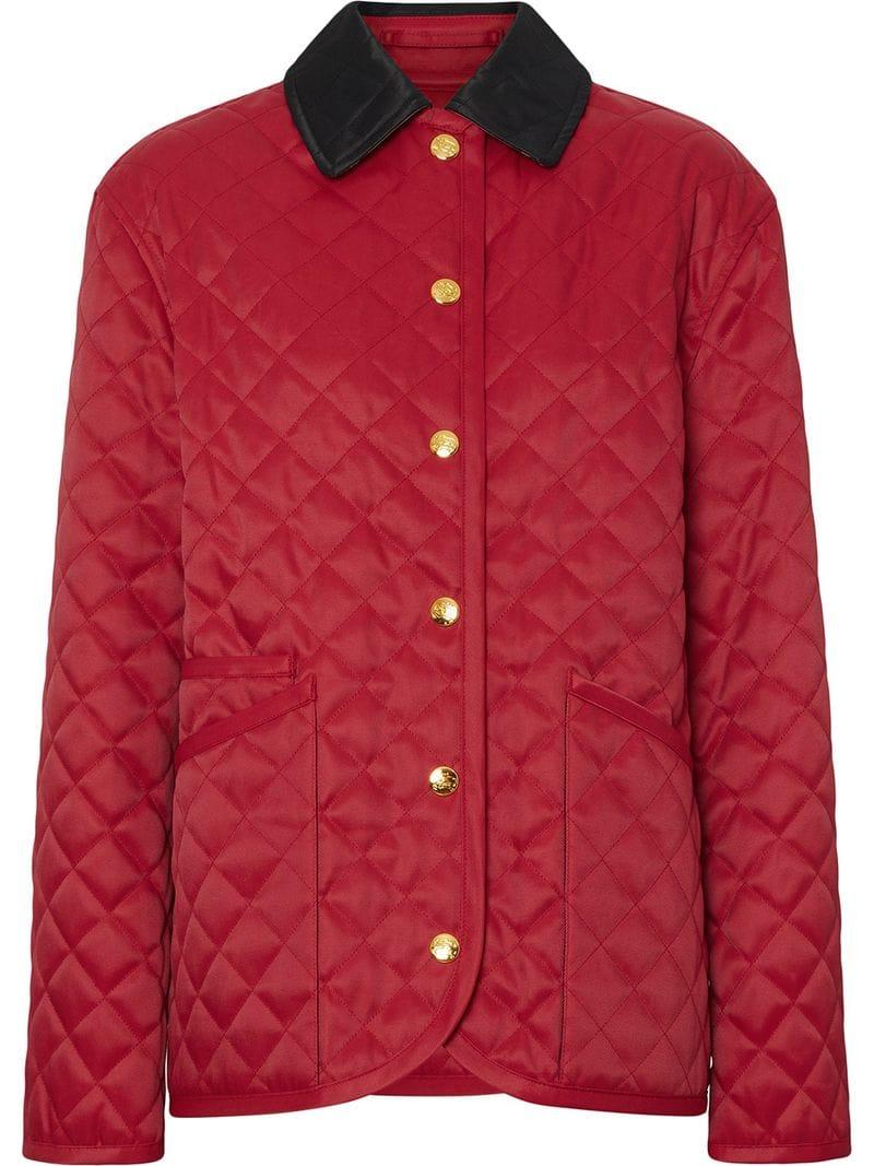 Burberry Dranefeld Quilted Jacket In Red Save 42 Lyst