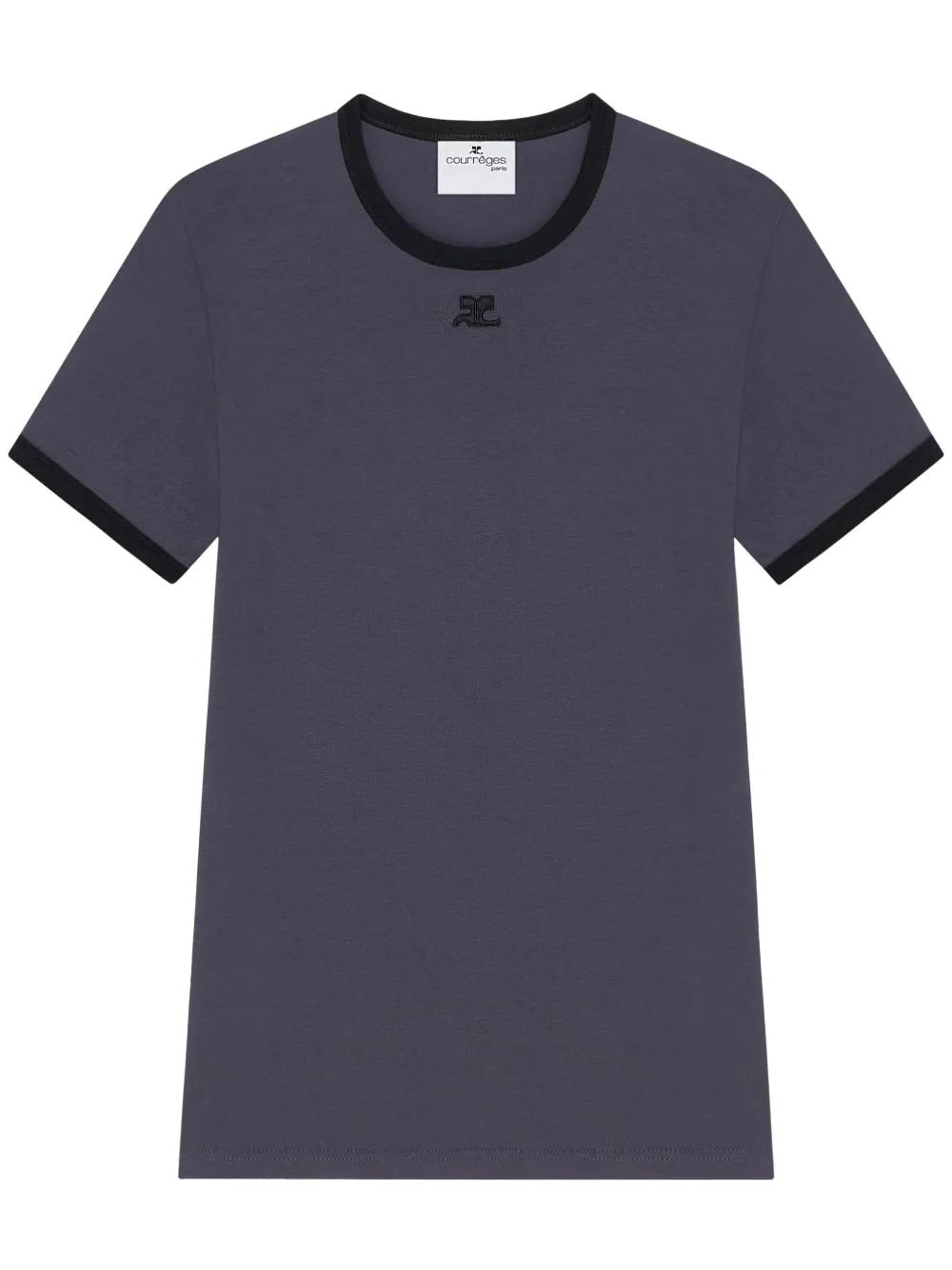 Courreges ロゴ Medusa コントラスト 半袖 Tシャツ ブラック COURREGES / メデューサ コントラスト Tシャツ｜ESTNATION
