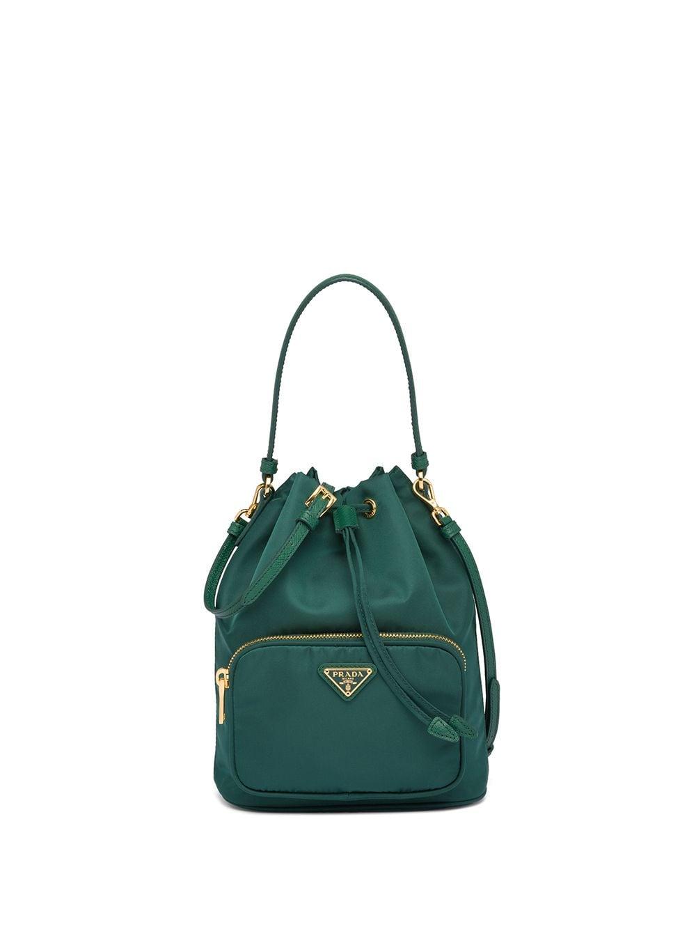 Prada Duet Bucket Bag in Green | Lyst