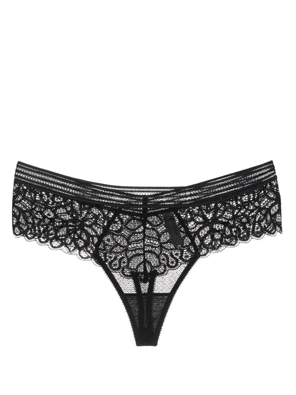 Wacoal Raffine Floral-lace Thong in Black | Lyst