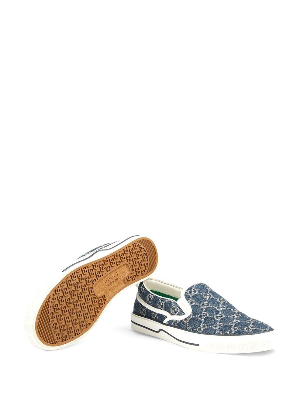 Giày Gucci Tennis 1977 Slip On ‘White Blue. Item is brand new Gucci Tennis 1977 Web GG Monogram Mens Blue White High  main image 2
