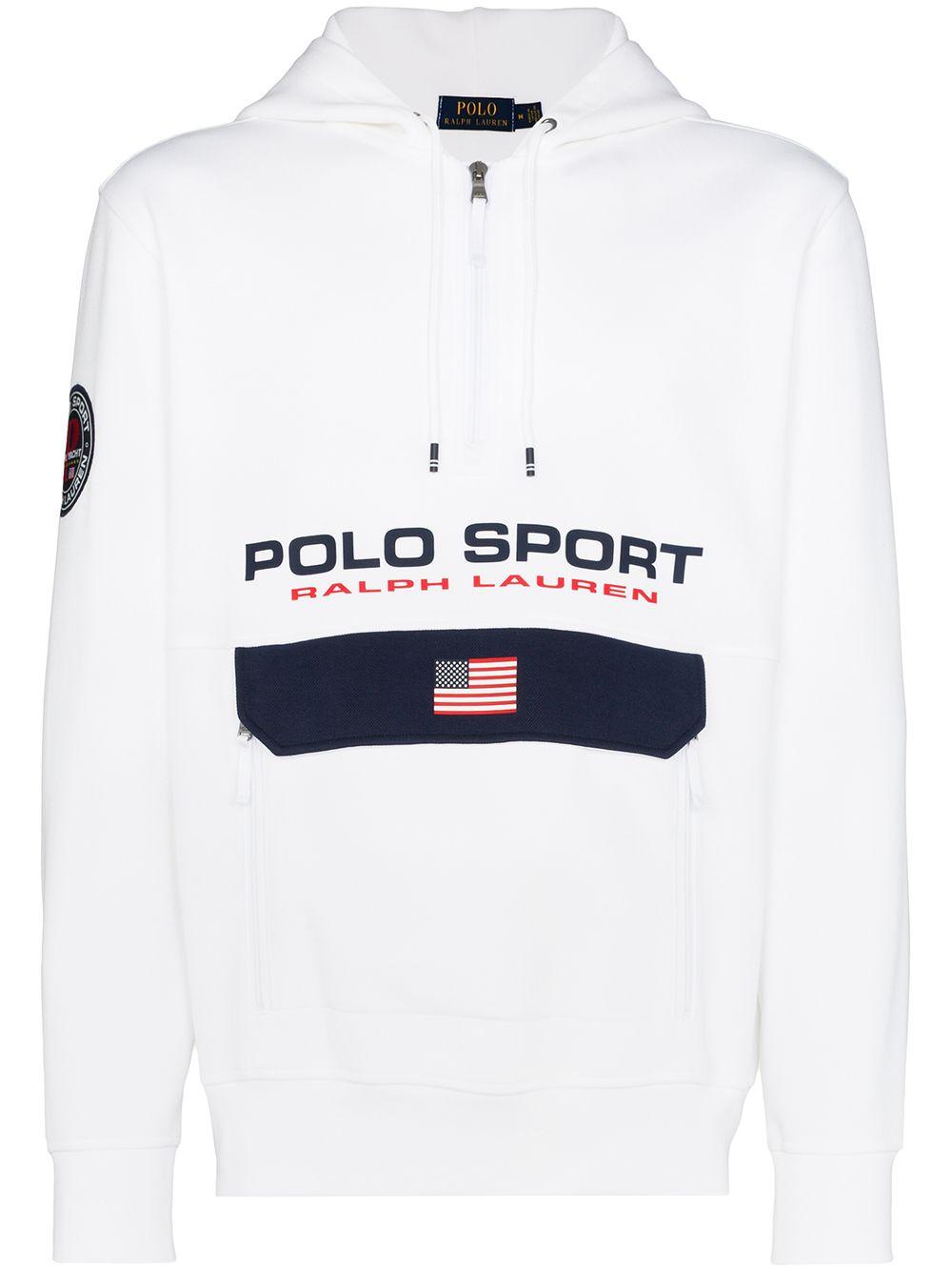 Sudadera con media cremallera y logo Polo Ralph Lauren de hombre de color  Blanco | Lyst