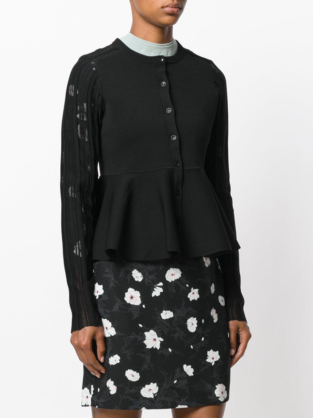 black peplum cardigan