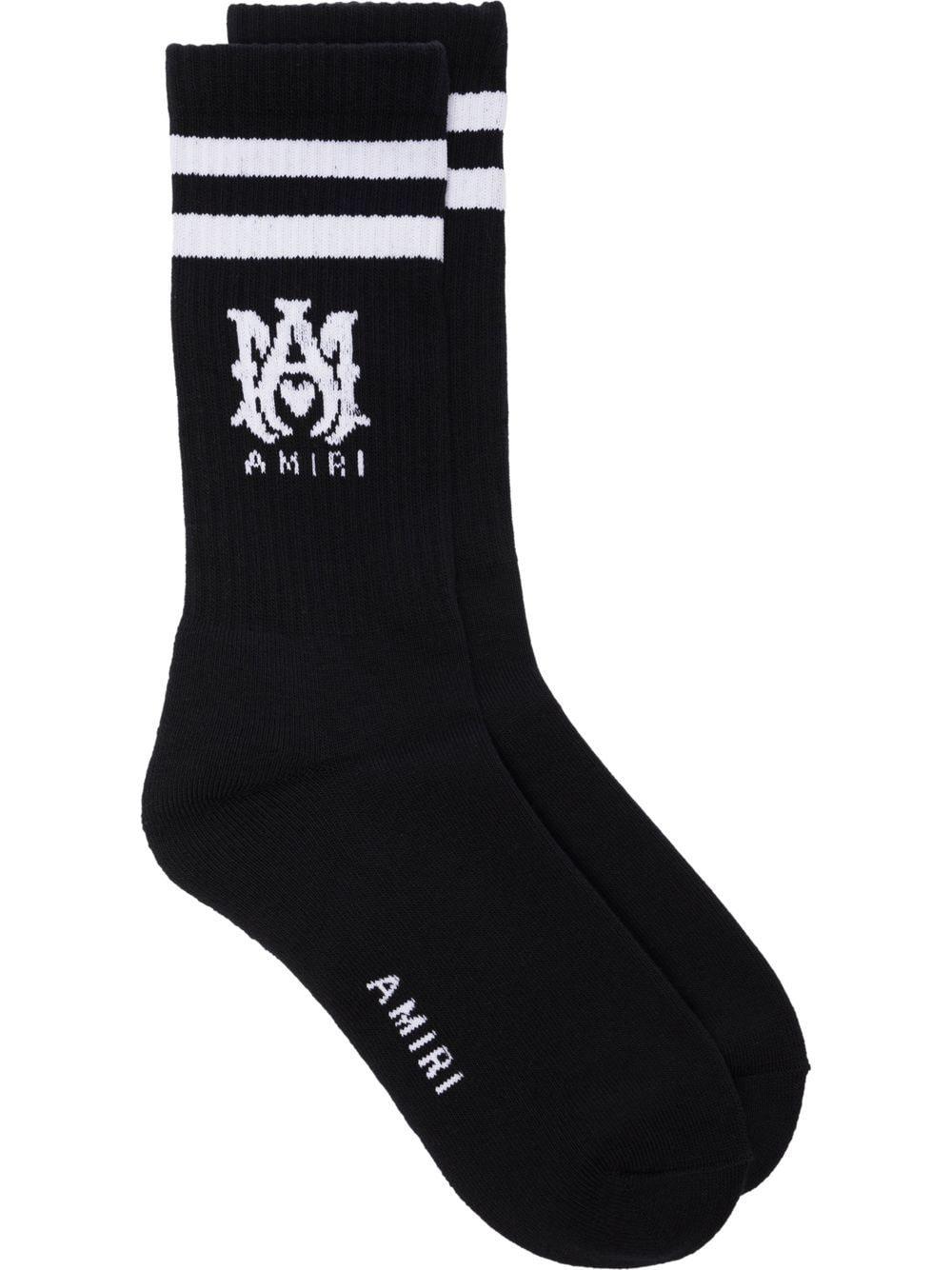 Amiri Monogram Motif Socks in Black for Men | Lyst Canada