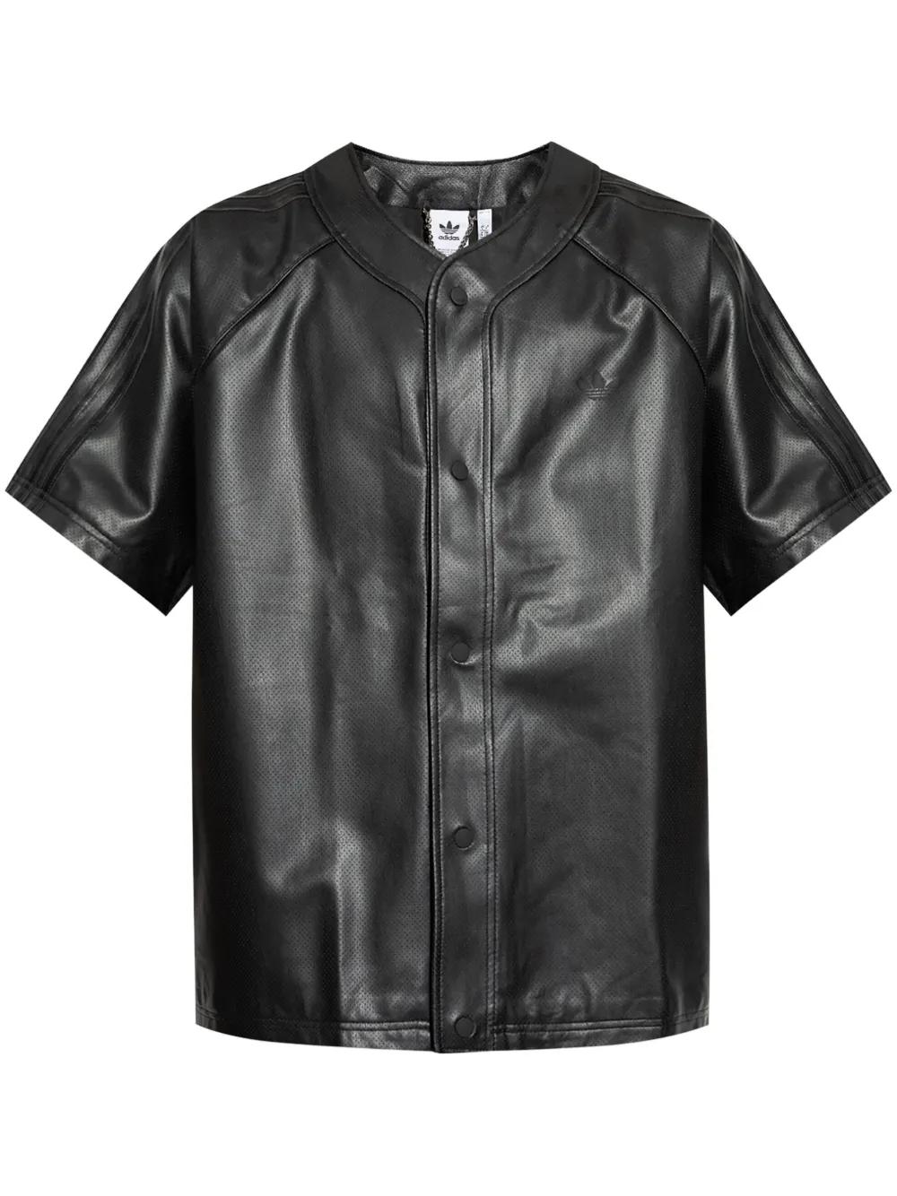 adidas Faux-Leather Shirt in Black for Men | Lyst
