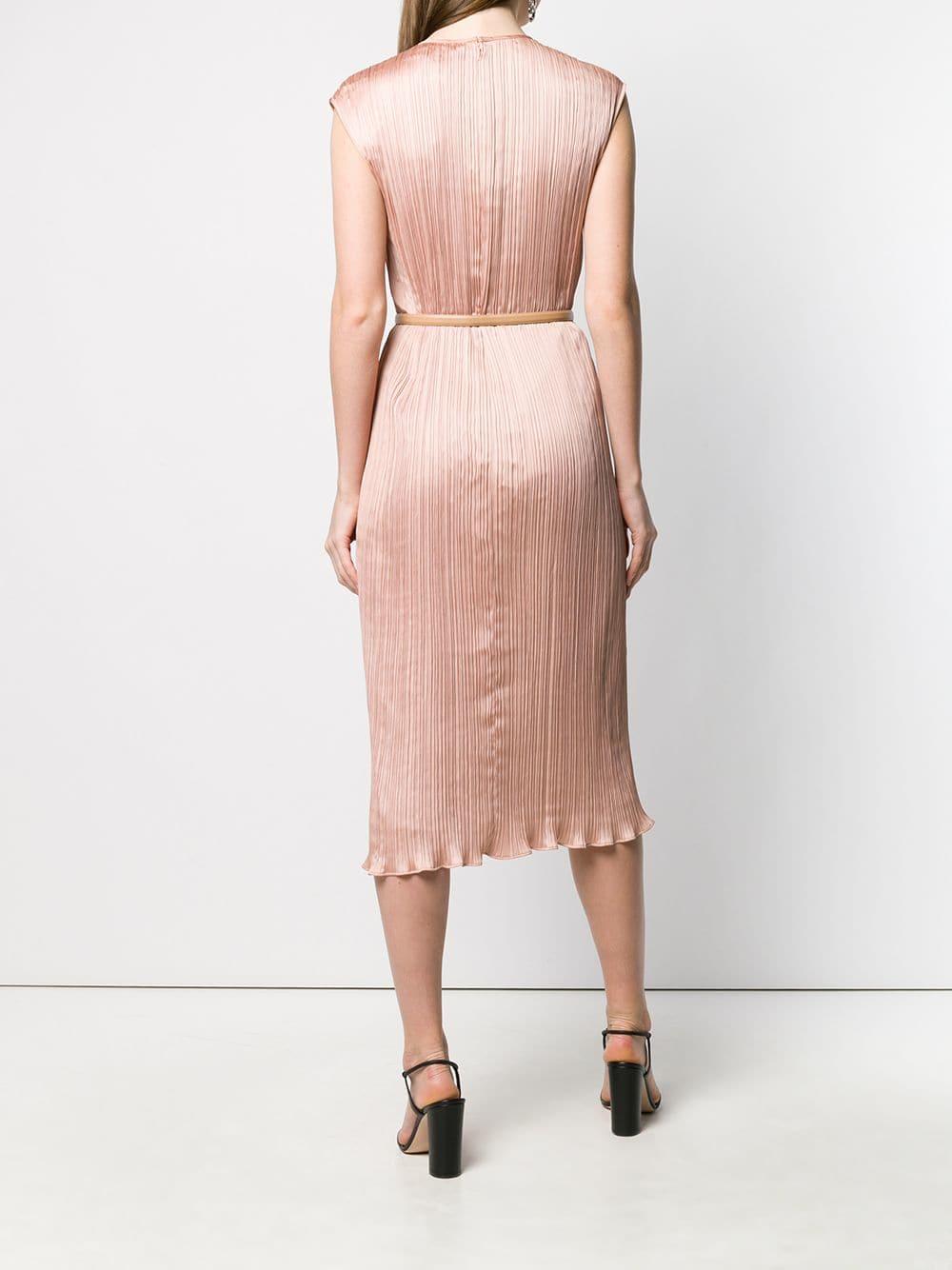 Max Mara Synthetic Gineceo Pleated Midi Dress in Pink - Lyst