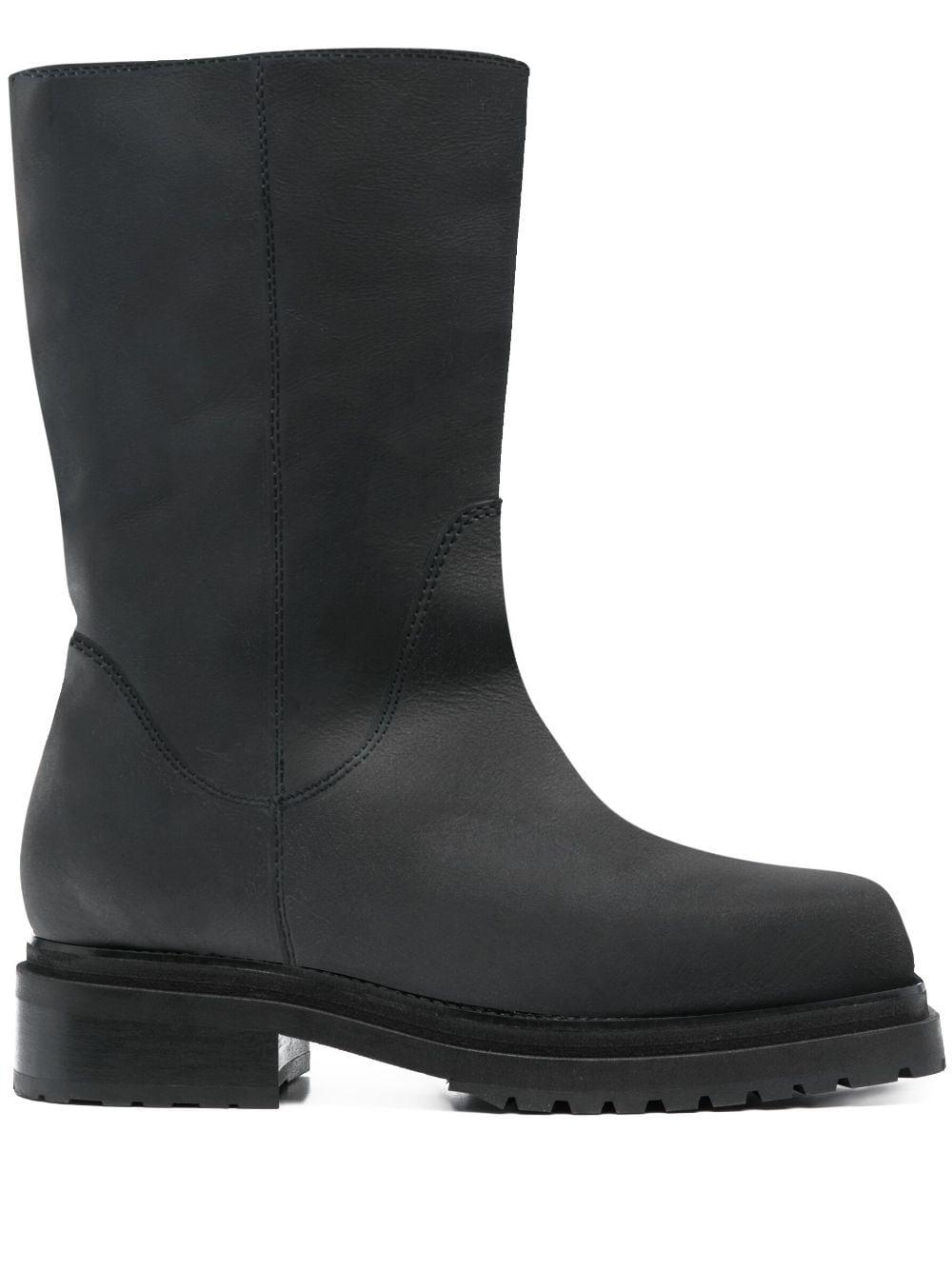 Eckhaus Latta Square-toe 45mm Leather Boots in Black for Men | Lyst