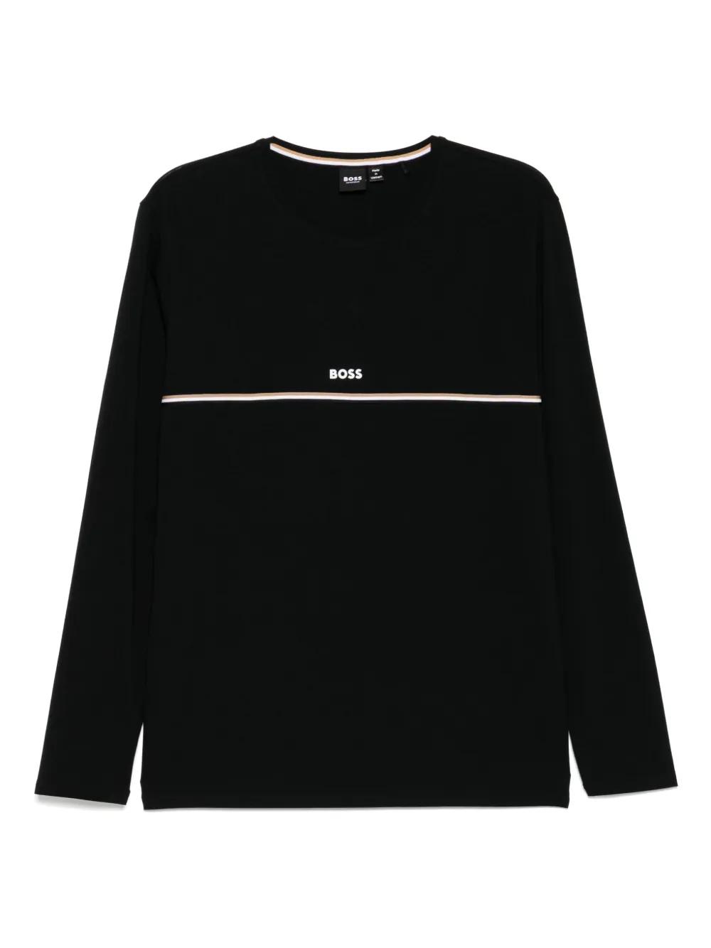 BOSS ロンT ロゴプリント 長袖Ｔシャツ 50473286-001 BLACK BOSS ロンT ロゴプリント 長袖Tシャツ 50473286-001 BLACK