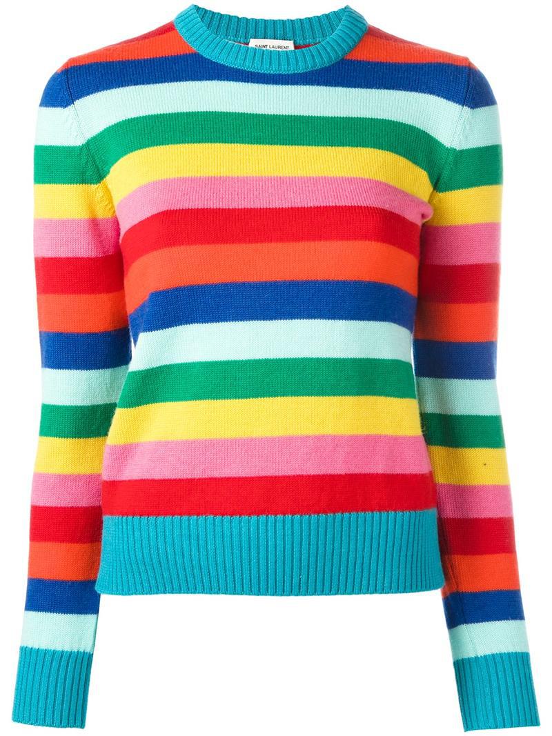 saint laurent rainbow sweater