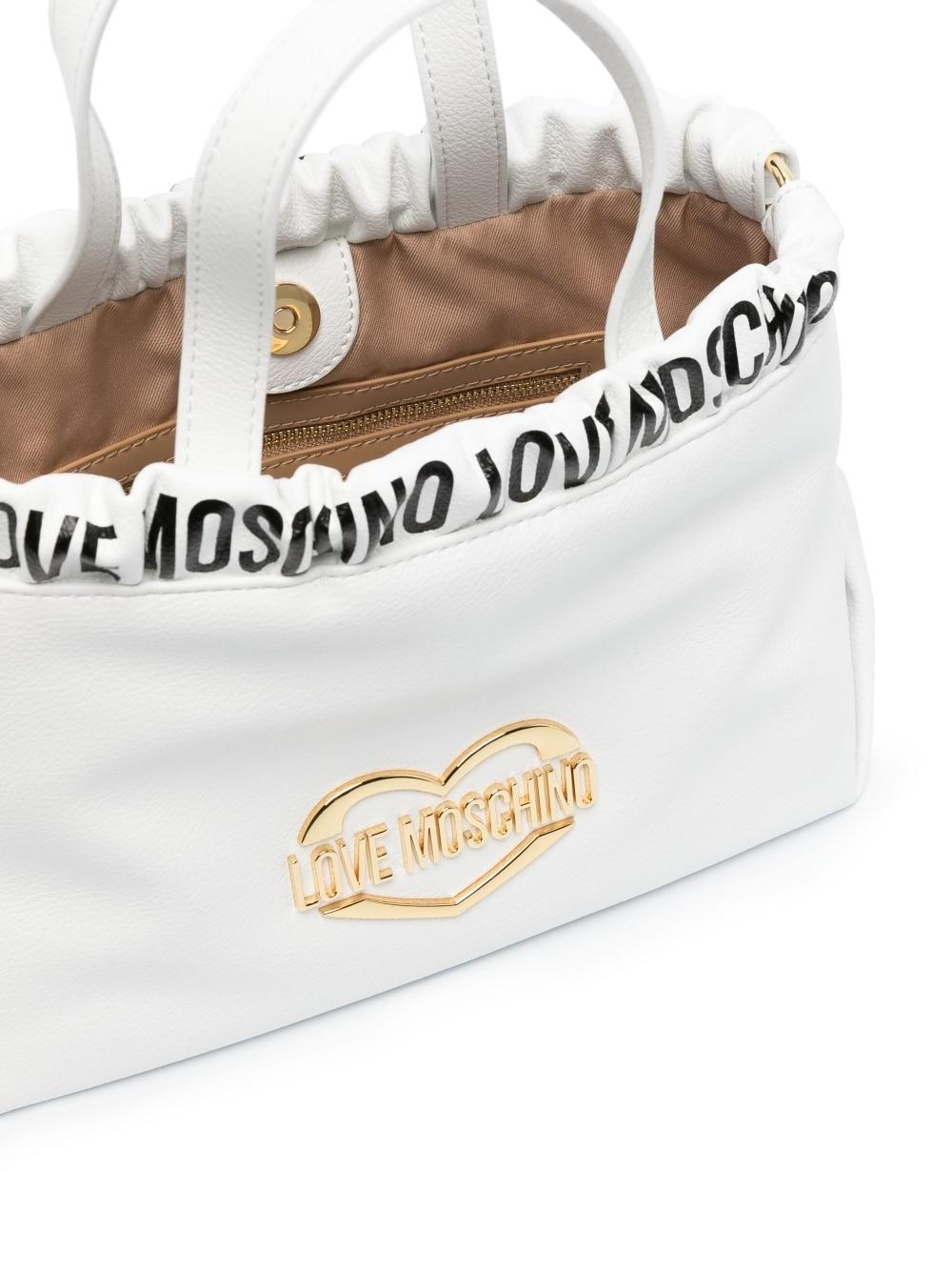 Love Moschino Logo-print Tote Bag in White | Lyst
